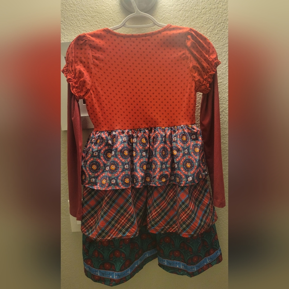 Matilda Jane Size‎ 14 Girls Jolly Holiday Dress Wreaths Polka Dot Plaid Floral - Picture 5 of 9